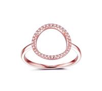 STANG Anelli di Moda Anello di barretta Scintillante Rotondo in Argento 925 per Regalo di Gioielli da Sposa per Donna