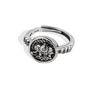 STANG Anelli in Argento 925 per Donna Vintage Elefante Vintage Wedding Gioielli alla Moda Grandi Anelli antichi Regolabili