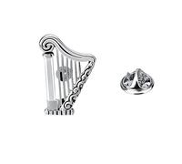 STANG Argento Lucido Arpa Strumento Musicale Spilla Gioielli squisita Spilla da Uomo e da Donna Spilla con Colletto ad ago in Una Parola Regalo Personalizzato Corpetto
