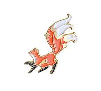 STANG Cartone Animato Piccolo Animale Intelligente Piccola Volpe Che insegue e Salta alla Ricerca di Un Compagno Creativo Carino Spilla Gioielli