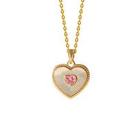 STANG Collana d'Amore Femminile in Argento 925 di nicchia di Lusso Leggera Non sbiadisce Ciondolo a Forma di Cuore in Madreperla Regalo di San Valentino