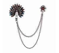 STANG Coreano Vestito retrò Spilla in Metallo Gioielli Maglione di Lusso Animale Vintage Pavone Nappa Spilla Doppio Strato Catena Accessori Uomo