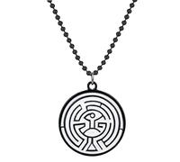 STANG personalità della Moda Labirinto Bianco Collana con Ciondolo a Forma di Moneta Collana di Marca Militare Accessori da Uomo per Donna Regali