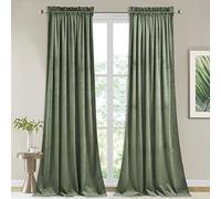 StangH 2 pannelli per tende oscuranti in morbido velluto con passasta, per camera dei bambini, camera da letto, soggiorno, 132 x 213 cm (larghezza x lunghezza), colore verde salvia