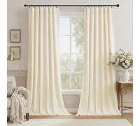 StangH Ivory Velvet Curtains for Window - White Privacy Thermal Drapes, Elegant Decor White Backdrop Curtains 96 inches Long for Dining Room/Apartment/Wedding, Ivory, W52 x L96, 2 Panels