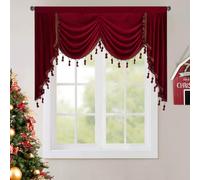 StangH Tende con mantovana a cascata rossa per teatro, super morbide, oscuranti, in velluto, per decorazioni natalizie, tende oscuranti per cucina/camera da letto, 150 cm, 1 pannello