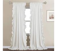 StangH Tende con volant per camera da letto, stile rustico shabby chic, set di tende a pannello per proteggere la privacy per sala da pranzo/bagno/soggiorno/dormitorio/cottage/campagna, bianco, 132 x