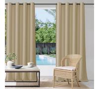 StangH Tende da esterno beige impermeabili, in tessuto ponderato, oscuranti, con occhielli nella parte superiore, tende termiche per portico/cene all'aperto, color crema, 132 x 213 cm, 1 pannello