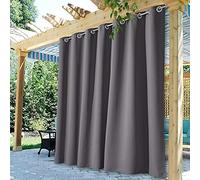 StangH Tende da esterno impermeabili, pesanti e isolate termicamente, tende per porte scorrevoli, per capanna da piscina, patio, prato, grigio, 254 x 241 cm (L x l), 1 pannello