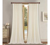 StangH Tende extra lunghe in velluto bianco avorio, per camera oscurante, per matrimoni, feste, per porte scorrevoli, per soggiorno, 52 x 108, 2 pannelli