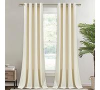 StangH Tende in velluto bianco avorio, 228,6 cm, spesse per camera da letto, occhielli per proteggere la privacy, tende scorrevoli, per soggiorno/ufficio, larghezza 52 x lunghezza 90 per pannello, 2