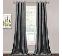 StangH Tende in velluto grigio per soggiorno, lunghe 243,8 cm, blocco della luce, pannelli in velluto, per camera da letto/porta scorrevole in vetro, larghezza 132 x lunghezza 244 cm, 2 pannelli