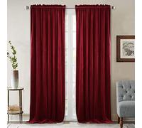 StangH - Tende in velluto rosso di Natale da 96 pollici, resistenti per oscurare la stanza, pannelli di miglioramento della privacy per home theater, sala cinema, palcoscenico, rosso, 52 x 96