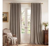 StangH Tende lunghe in velluto color tortora 304,8 cm, extra lunghe, isolate termicamente per la sala o la villa, con linguetta posteriore per la porta, W52 x L120, 2 pannelli