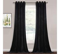 StangH Tende oscuranti in velluto, isolate termicamente, in velluto nero, lunghezza 244 cm, per soggiorno, con occhielli, per cantina/sala da pranzo, 132 x 243 cm, 2 pannelli