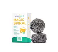 STANHOME | Spirale Disincrostante Multiuso MAGIC SPIRAL x 2, Rimuove le Incrostazioni Senza Graffiare, in Acciaio Inossidabile, Confezione da 2 Spugne Magiche