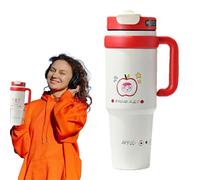 STANLE-Y - Bicchiere termico con manico, con cannuccia e coperchio, tazza da 1000 ml con cannuccia, tazza da viaggio portatile isolata, grande bicchiere con manico e cannuccia per la casa