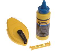 Stanley 0-47-443 Linea di Gesso 30m Blu Gesso E Livello