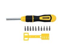 STANLEY 0-68-010 Cacciavite PortaInserti a Crichetto, Set di 10 Inserti