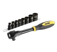 STANLEY 0-94-606 Set 9 Pezzi Cricchetto Rotator e Bussole, Attacco 3/8"