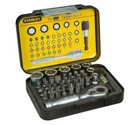 Stanley 0.6cm Guida Metrica Bussola a Cricchetto e Punta Set 39 Pezzi STA113906