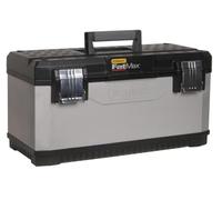 STANLEY FatMax 1-95-617, Cassetta degli attrezzi in metallo 26"/66cm, Clip in metallo resistente alla corrosione, Maniglia in bi-materiale, Struttura in metallo e polipropilene