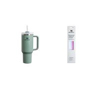 STANLEY 1913 Quencher H2.0 FlowState Borraccia con Cannuccia 1.2L - Freddo per 11 Ore - Bevanda Ghiacciata fino a 48 Ore - Include Set di Cannucce (Confezione da 4) - Shale