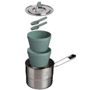 Stanley Wildfare Go Two Bowl set da cucina 1.1L - Set da cucina outdoor 6 pezzi - Pentola in acciaio inox con coperchio - Per backpacking e campeggio - Shale/Charcoal