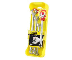 STANLEY - 4 PEZZI - CUSTODIA CON SET 4 CHIAVI COMBINATE A CRICCHETTO DA 11 A 17