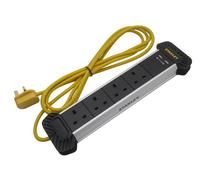STANLEY 4 Prese + 2 USB con Gestione Cavi, Cavo 3m