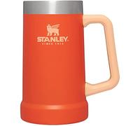 STANLEY Adventure Big Grip - Boccale da birra, 680 g, mantiene la birra fredda per ore, contiene 2 lattine di birra, in acciaio inox isolato, manico resistente, Tigerlily