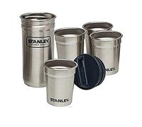 STANLEY Adventure Series Nesting Shot Glass Set Stainless Steel 18/8 Stainless Steel Lid Loop To Clip To Pack 4 Shot Glasses (2 Oz /59 Ml) 1 Stainless Steel Carrying Case