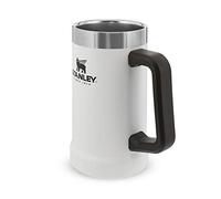 Stanley Adventure Vacuum Stein 0.7L - Mantiene Le Bevande Fresche Per 7 Ore - Bricco Di Birra Con Manico In Acciaio Inossidabile - Lavabile In Lavastoviglie - Polar White