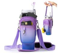 Stanley - Borsa da trasporto per bicchiere Stanley da 100 ml, con tasca per telefono, porta bottiglia d'acqua con 2 cinghie regolabili e copertura per cannuccia, portabicchieri in neoprene per