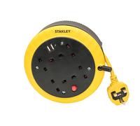 STANLEY® - Cavo Avvolgibile con 4 Prese UK + 2 USB, 5m, 13A