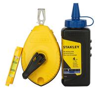 STANLEY Chalk Line Box Set gesso blu con livella in plastica da 4 once, 3 pezzi (47-443)