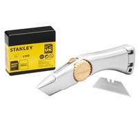 Stanley Coltello retrattile in titanio resistente con 100 lame di ricambio, design ergonomico e durevole, per tagli di precisione in progetti fai da te, artigianato e professionali