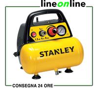 Compressore aria elettrico compatto portatile Stanley DN 200/8/6 motore 1.5 HP - 6 lt