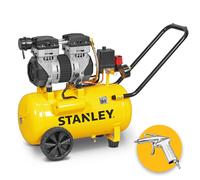 Compressore aria elettrico carrellato STANLEY DST 150/8/24 SXCMS1324H - 24 lt oilless - Silenziato