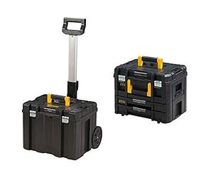 STANLEY FATMAX FMST1-75753 - Vasca porta utensili con ruote TSTAK + TSTAK composto da cassetta porta utensili elettrici e cassettiera a due cassetti
