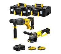 STANLEY FatMax Kit SVK202 (Tassellatore SFMCH900 + Smerigliatrice SFMCG400 + 2 Batterie 2,0 Ah + Caricabatteria + 2 x TSTAK II)