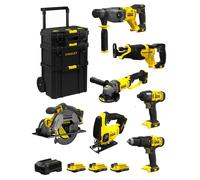 STANLEY FatMax Kit SVK702 (SFMCH900 + SFMCG400 + SFMCD711 + SFMCF800 + SFMCS500 + SFMCS600 + SFMCS300 + 3 x 2,0 Ah + Caddy 3en1)