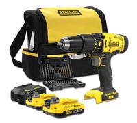 Trapano a Percussione STANLEY FatMax SFMCD711DSA (2 x 2,0 Ah + Caricabatterie + Borsa + Set di 50 accessori)