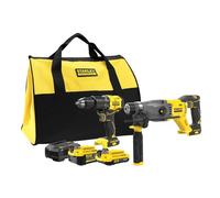 STANLEY Fatmax SFMCK216MDS-QW - Set Softbag, SFMCD715, martello perforatore senza carbone, SFMCH900 SDS+ abbattore, 1 batteria da 4 Ah, 1 caricatore da 2 A