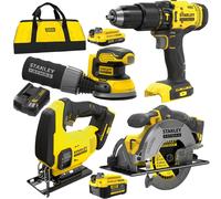 Stanley FatMax SFMCK412MDS - Combo Kit 18 V V20:4 Utensili+2 Batterie+Caricatore