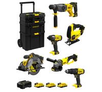 STANLEY FatMax Kit SVK600 (SFMCH900 + SFMCG400 + SFMCD711 + SFMCF800 + SFMCS500 + SFMCS600 + 3 x 2,0Ah + Caricabatteria + Caddy)