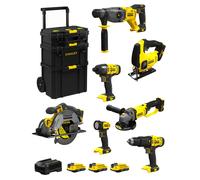 STANLEY FatMax Kit SVK700 (SFMCH900 + SFMCG400 + SFMCD711 + SFMCF800 + SFMCS500 + SFMCS600 + SFMCL020 + 3 x 2,0 Ah + Caddy 3en1)