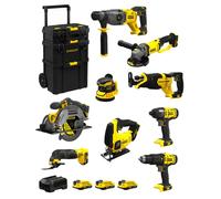 STANLEY FatMax Kit SVK900 (SFMCH900+SFMCG400+SFMCD711+SFMCF800+SFMCS500 +SFMCS600+SFMCW220+SFMCS300+SFMCE500+ 3 x 2,0Ah + Caddy)
