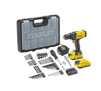 STANLEY FATMAX V20 Trapano avvitatore 18 V con 2 batterie 2 Ah + 100 accessori SFMCW223B-XJ