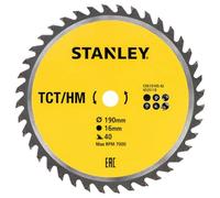 LAMA PER SEGA CIRCOLARE 'DENTI MEDI' ø 190 mm - foro 16 mm STANLEY